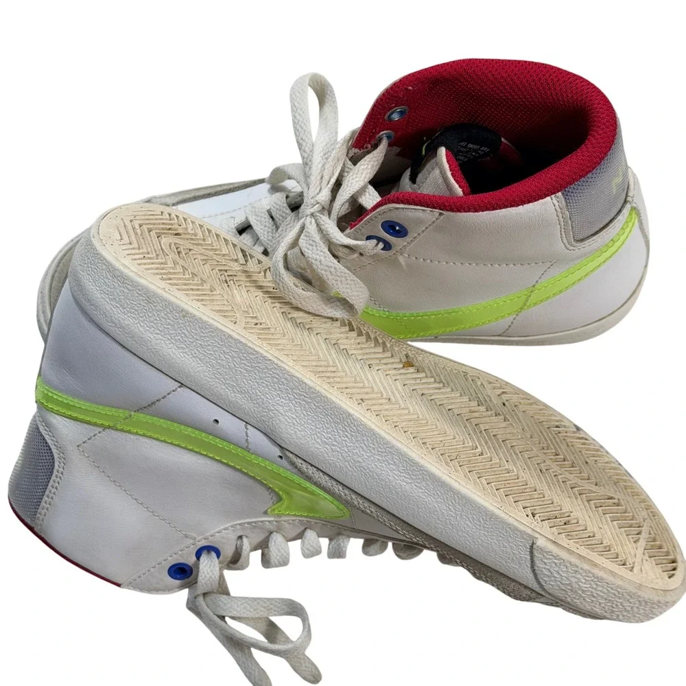 Nike Blazer Mid 77 White Neon Lime Green Red DV2234-100 Mens 5.5Y EUC